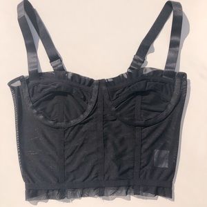 Guizo black sheer corset top